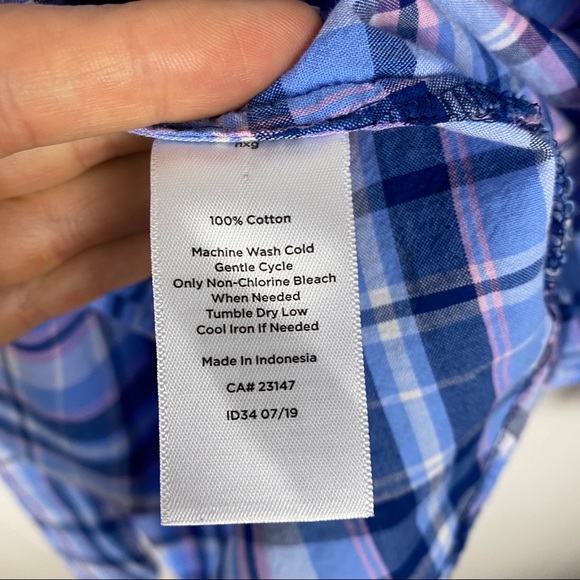 Talbots Pink & Blue Plaid Button Down Shirt XS - Picture 5 of 7